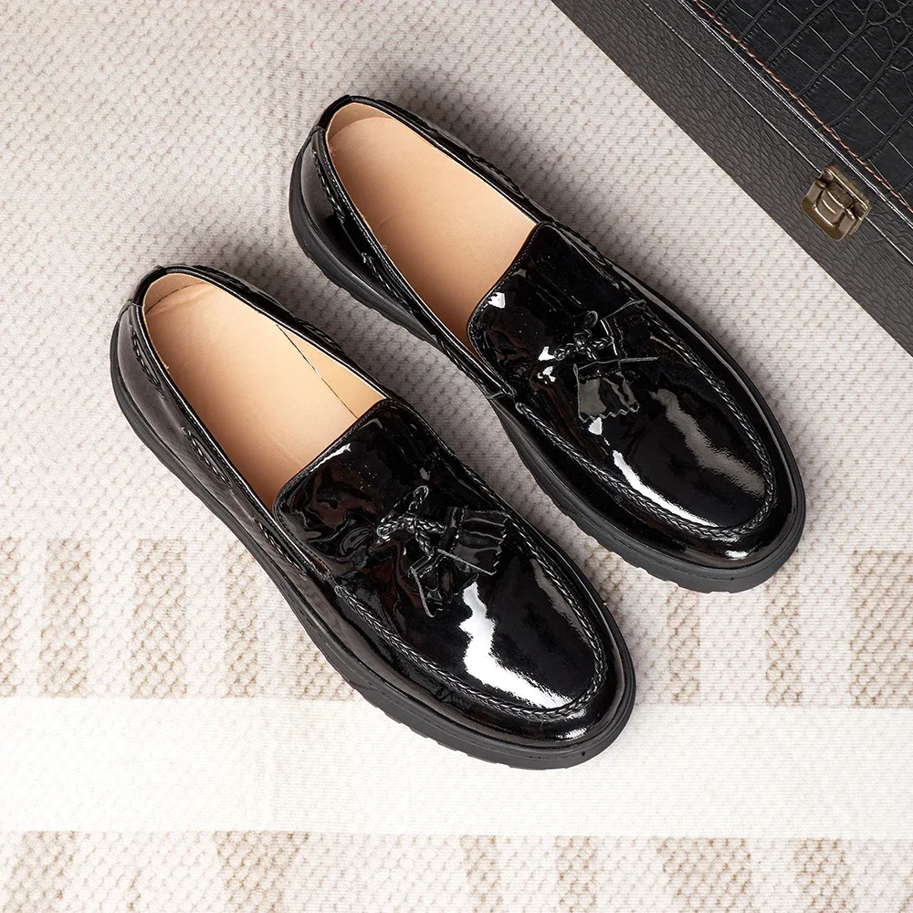 Лоферы из натуральной кожи ручной работы для мужчин Формальные туфли