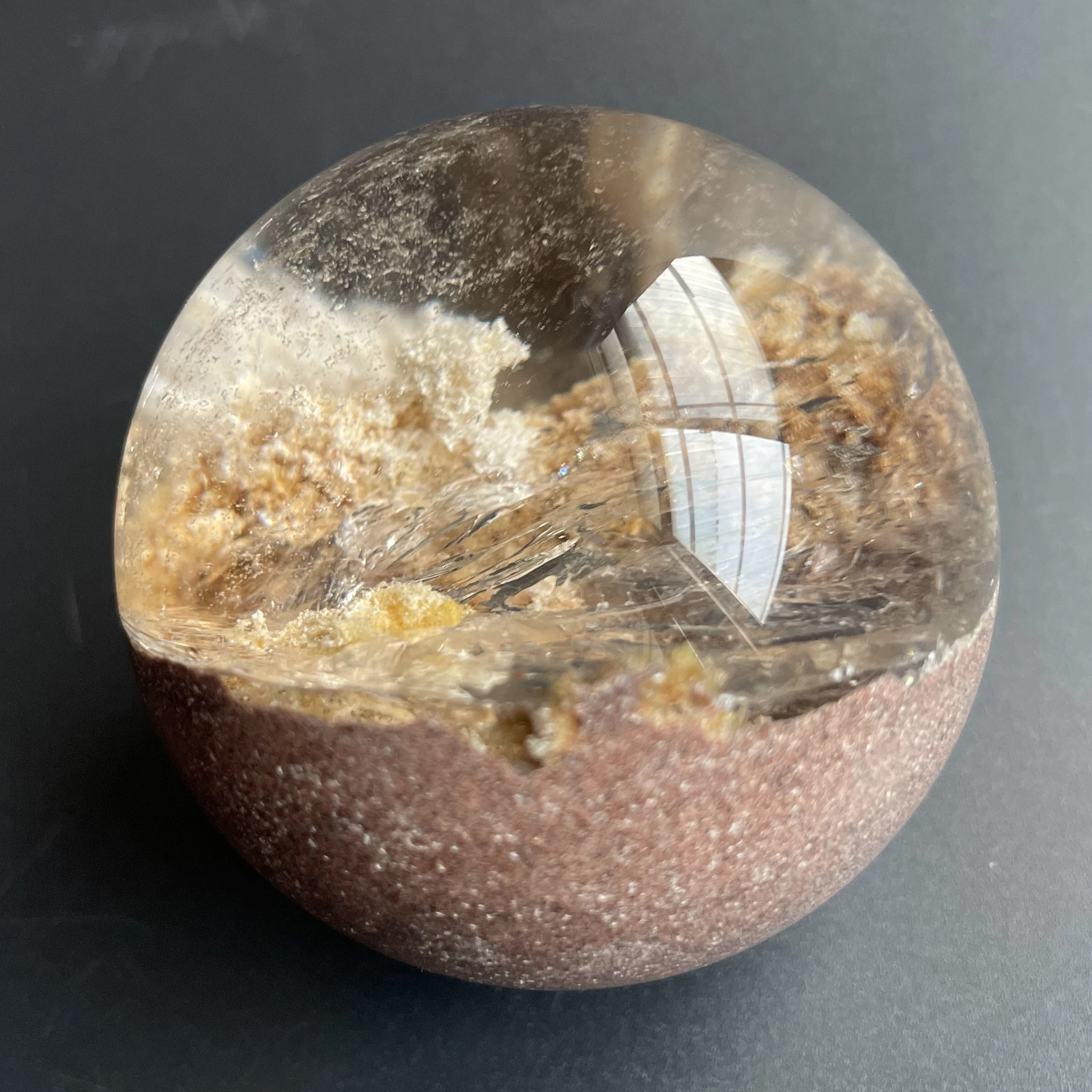 236 г натуральный хрустальный шар зеленая фантомная Сфера каменное украшение