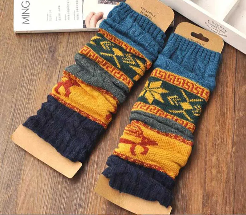1Pair British Style Girl Women Leg Warmer Vintage Knitted Boots Socks Foot Cover Cosplay Women Autumn Winter Punk Y2k Socks