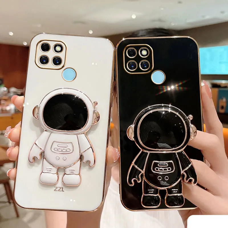 

Astronaut Stand Holder Phone Case For Realme C21Y C25Y Case Camera Protector Silicon Cover For Realme C25Y Case Realme C21 Y C31