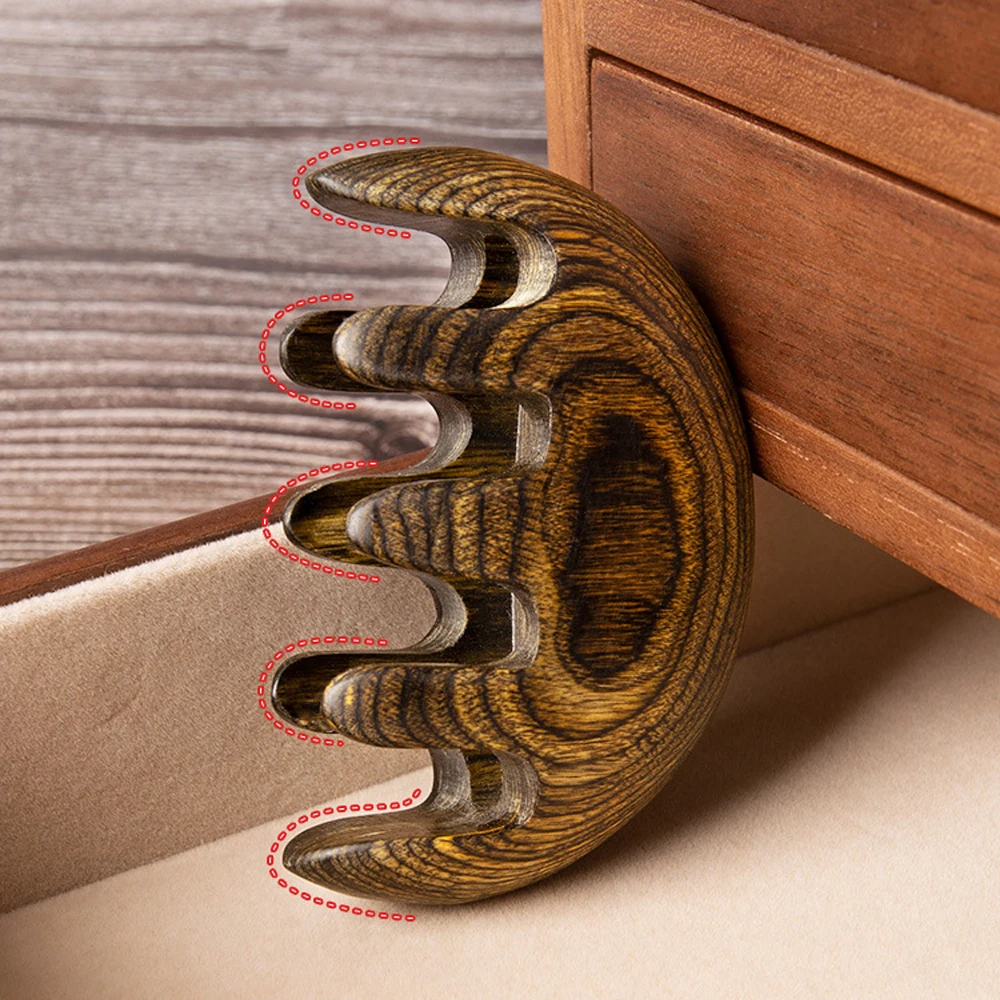 1 шт. ручная Массажная расческа деревянная для массажа волос с широкими зубьями