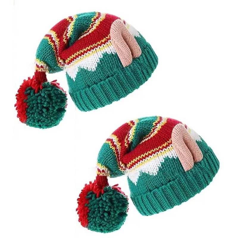 

Knit Christmas Hat Christmas Beanie Hat New Year Christmas Party Hat Adult/Kid