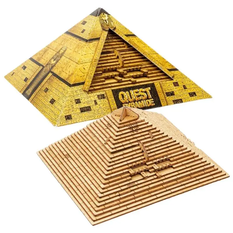 

Wooden Pyramid Toy Pyramid Decryption Mystery STEM Science Educational Toys 3D Wooden IQ Brain Teaser Puzzle Archaeology Gifts