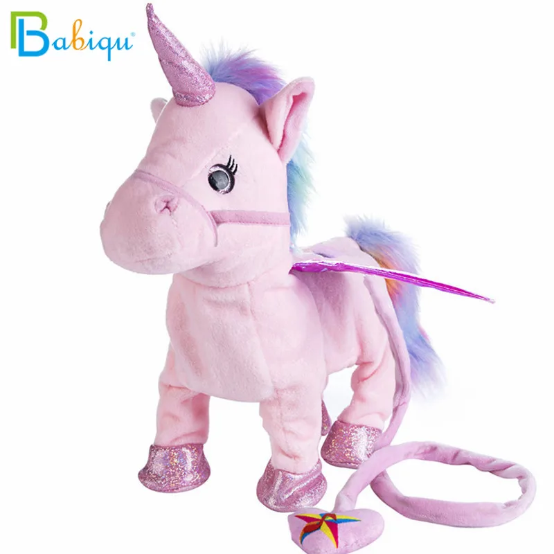 

Babiqu 1pc Electric Walking Unicorn Plush Toy Stuffed Animal Toy Electronic Music Unicorn Toy for Children Christmas Gifts 35cm