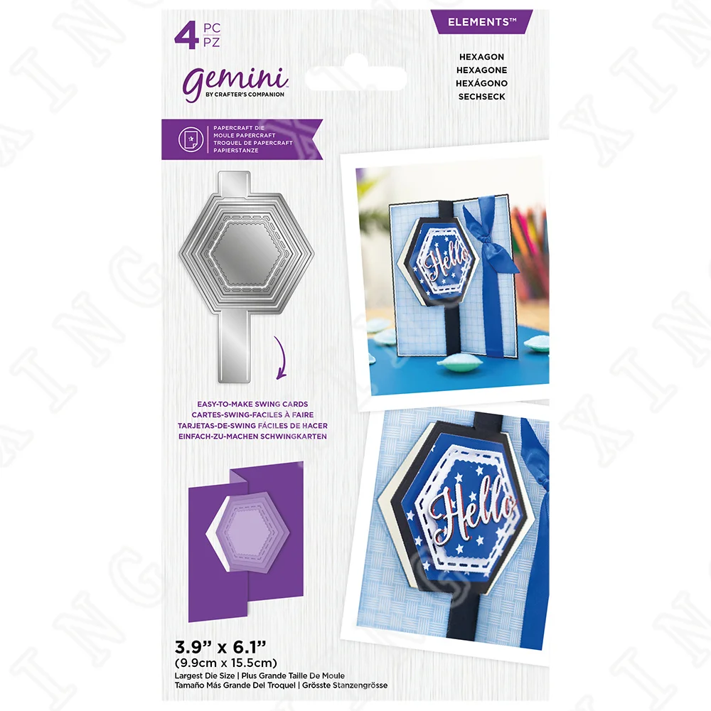 

2022 New Swing Card Hexagon Metal Cutting Dies Scrapbook Diary Decoration Stencil Embossing Template Diy Greeting Card Handmade