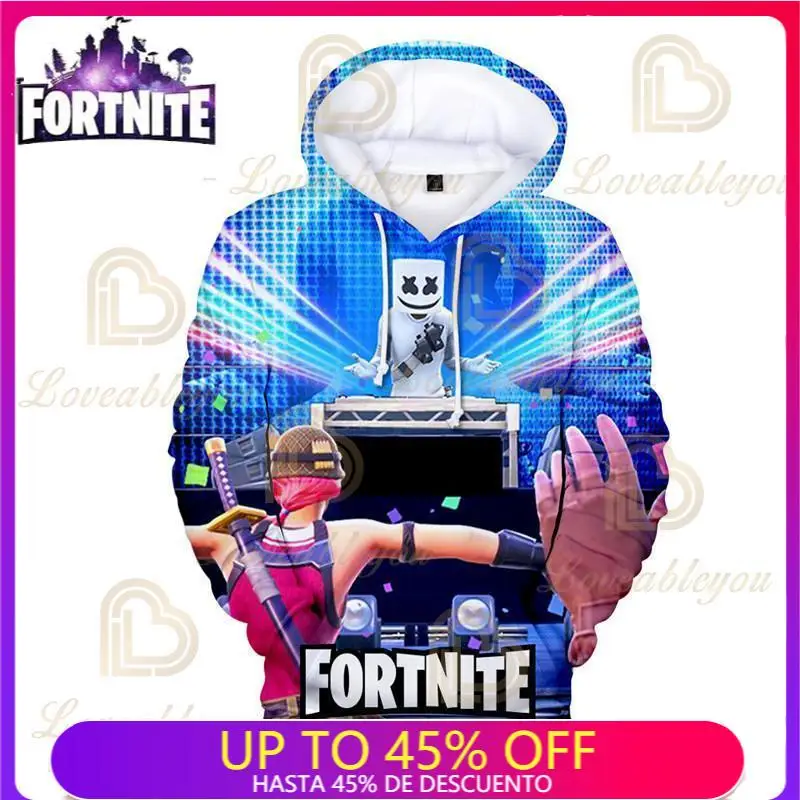 

Hot Sales Fortnite Season 5 New Character 3D Digital Printing Hoodies Men Kids Fashion Streetwear Spring Hooded Men Sweatshirts