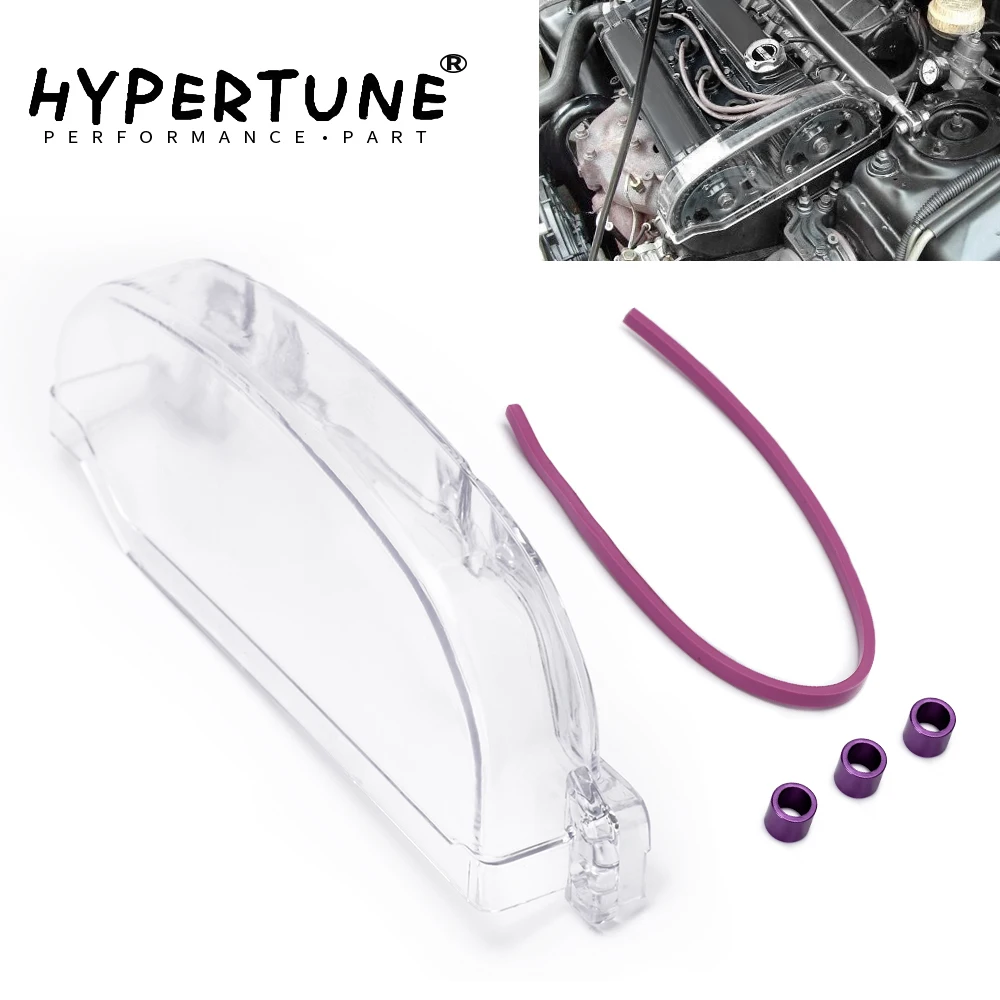 Hypertune - Clear Cam Gear Pulley Timing Belt Cover For 92-96 Mitsubishi Lancer EVO 1-3/DSM 4g63 4g63T Polycarbonate CTB01-MB