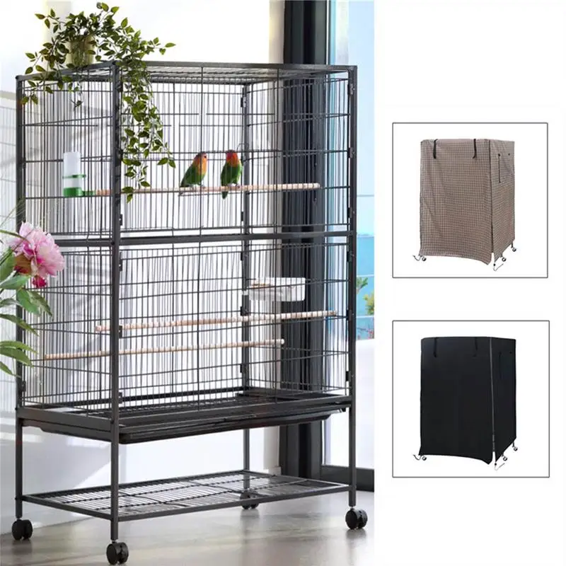 

1pcs Bird Cage Cover Parrot Breathable Bird Cage Net Windproof Seed Catcher Pets Stretchy Cage Protective Cover Cage Accessories