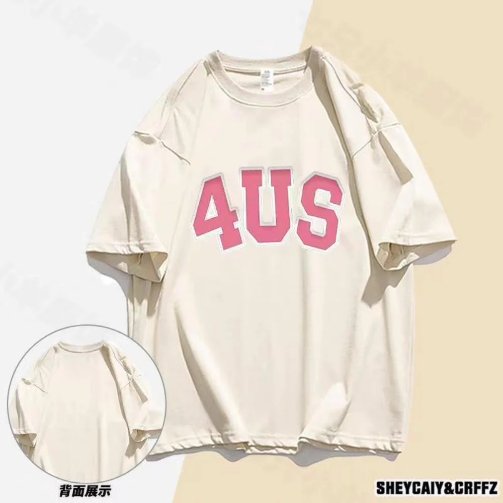 

Футболка женская с круглым вырезом, коротким рукавом и принтом букв