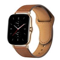 2022mm leather band for amazfit gtsminigtr3pro47mm42mmstratos smart watch bracelet for huawei watch gt22epro3 strap