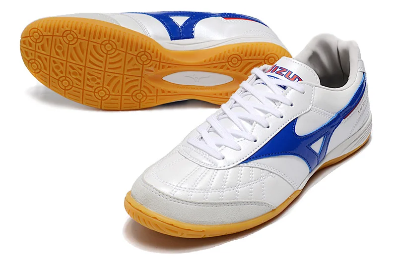 Authentic Mizuno Creation MORELIA IC M8 Men's Sports Shoes Mizuno Outdoor Sneakers White/Blue Color Size Eur 40-45