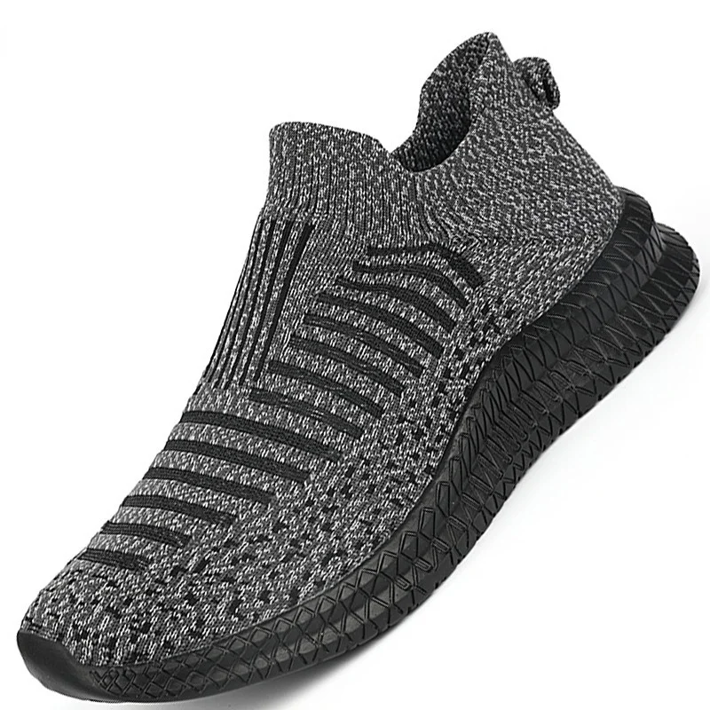 Fashion Trend Casual Shoes Men Knitted Mesh Outdoor Sneakers Men Slip-on Sock Shoes Breathable Sport Shoes Men Zapatillas Hombre