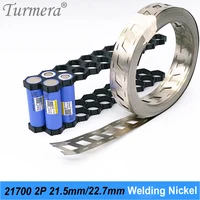turmera 0 15mm 10meter 21700 battery oblique 2p welding nickel hole to hole distance 21 5mm 22 7mm for dislocation bracket use