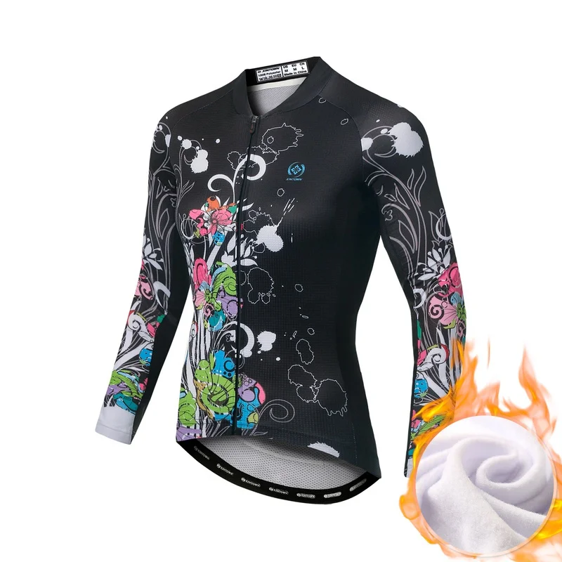 Winter Fleece Riding Bicycle Jerseys Cycling Clothing Set Keep Warm Women Long Sleeve Clothes Suit |