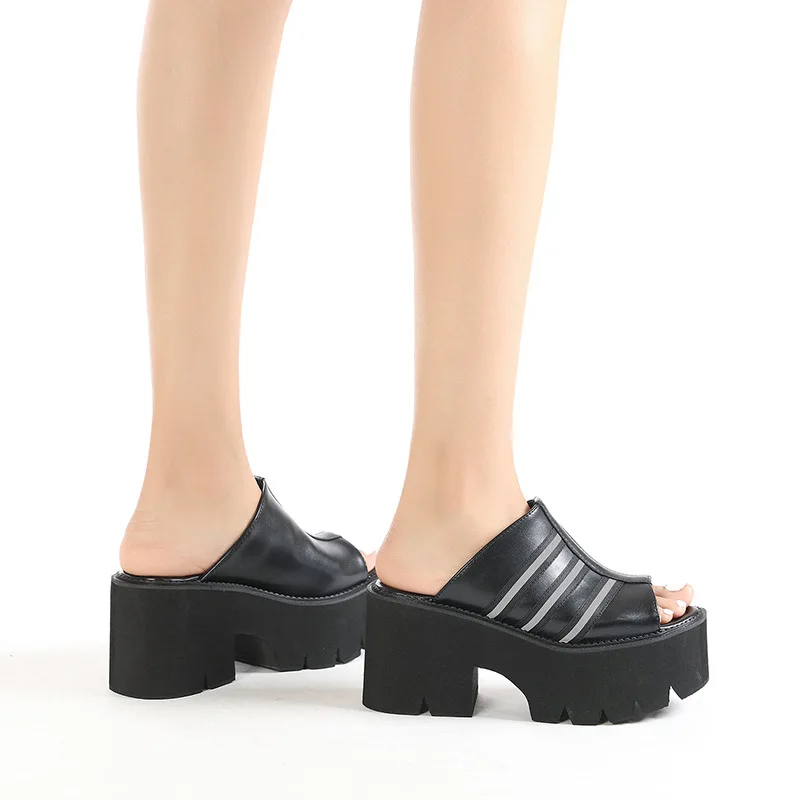 Сандалии женские на танкетке 8 см босоножки без застежек удобная повседневная