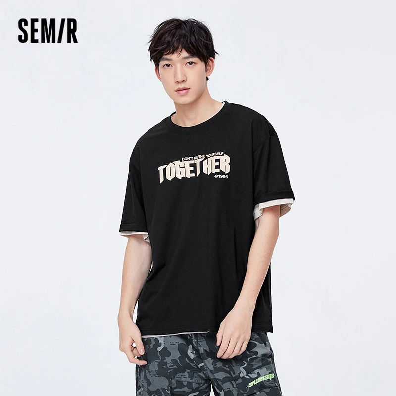 

Футболка SEMIR мужская с коротким рукавом, влагопоглощающий и быстросохнущий трикотажный топ свободного покроя с надписью, лето 2022
