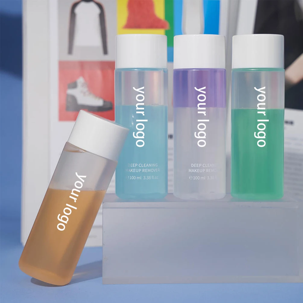 

100 мл мягкое Двухслойное очищающее масло без стимулирования фирменной марки, средство для удаления макияжа на заказ, косметика оптом, красо...