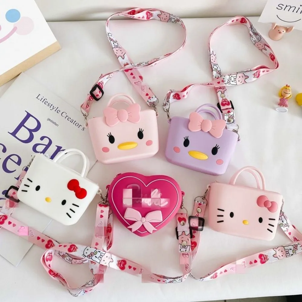 

Sanrios Kuromi My Melody Cinnamoroll Hellokittys Children Coin Purse Love Lovely Shoulder Bag Girl Silica Gel Crossbody Bag Gift
