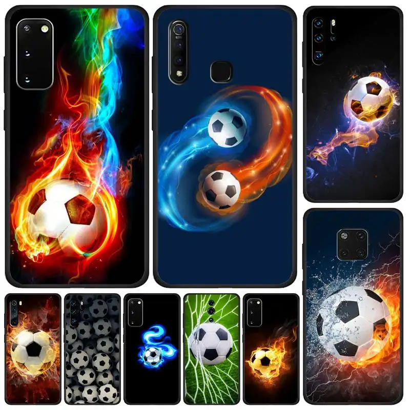 

Fire Football Sports Soccer Ball Goal Soccer Player Phone Case For Huawei P9 P10 P20 P30 P40 Lite Pro P Smart 2020 2019 Fundas