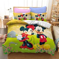 Disney Mickey Mouse Couples Bedding Set Boys Girls Pillowcase Duvet Cover Sets Bed Linen Sets Twin Full Queen King Size