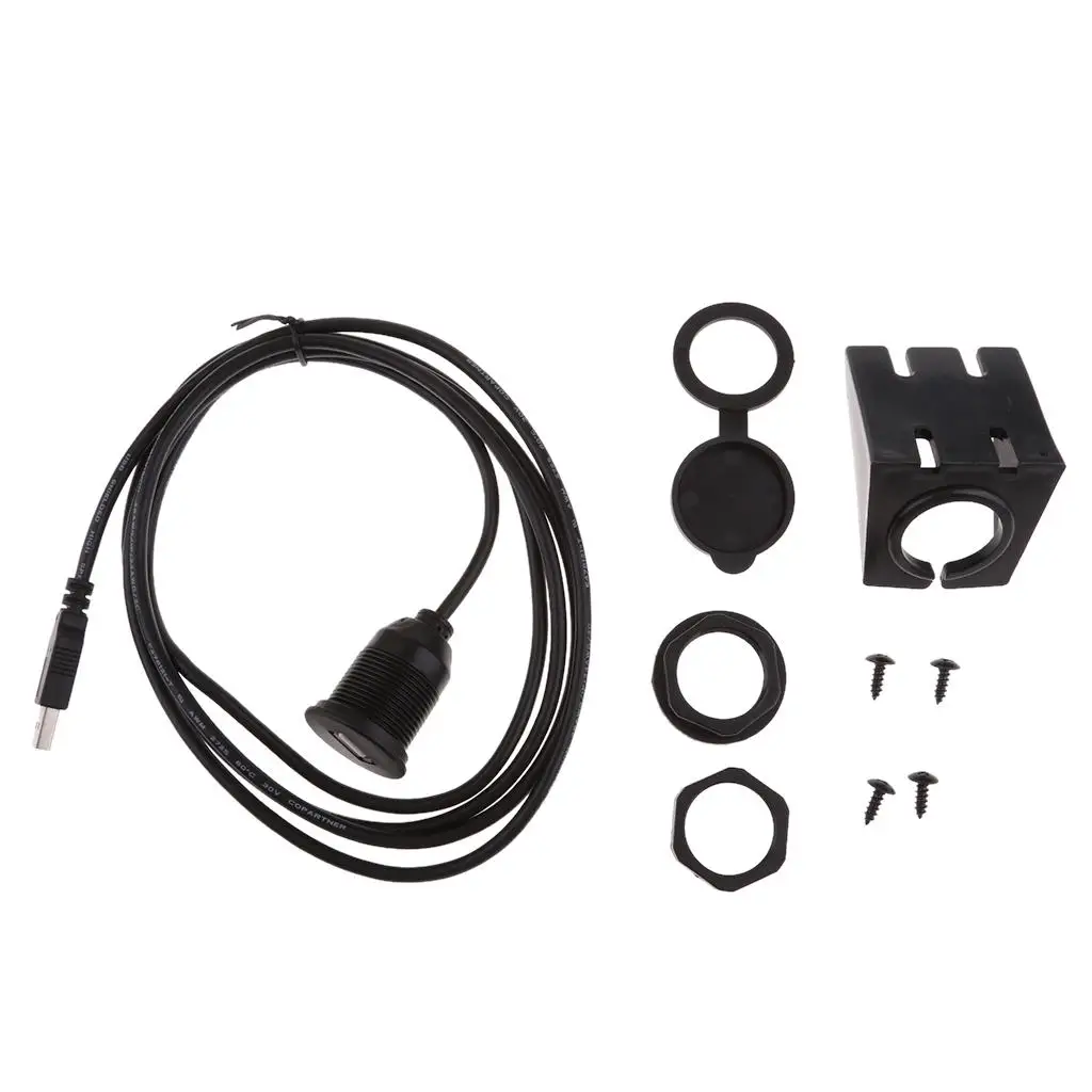 

Car Dashboard Flush Mount USB A-type Male to USB A-type Female Socket Extension Cable Panel Kit