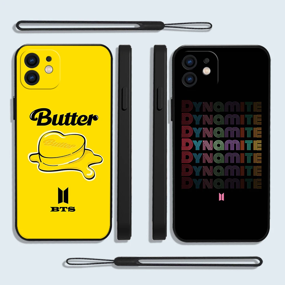 

Kpop Butter D-bts B-dynamite Phone Case For iPhone 14 13 12 11 Pro Max Mini X XR XS MAX SE20 8 7 6 Plus Cases with Hand Strap