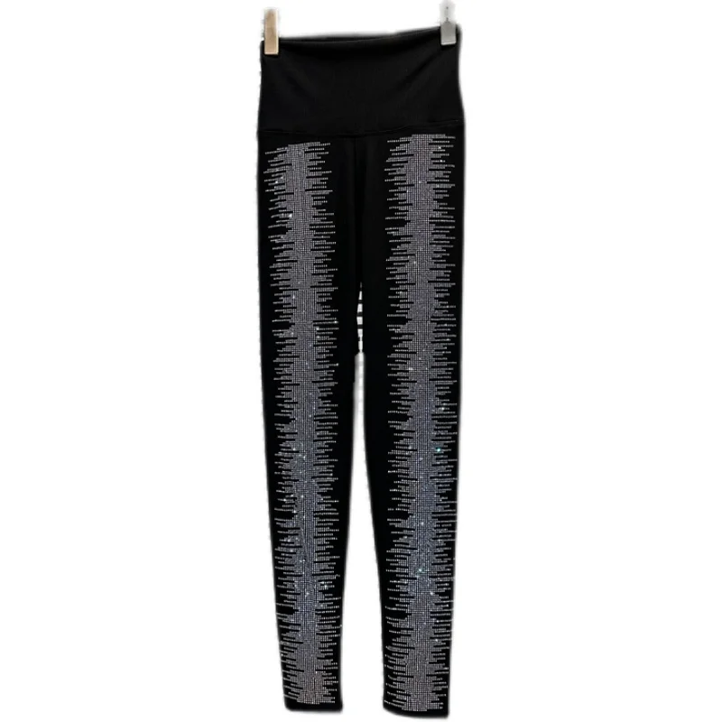 Women's Leggings 2023 Spring and Summer New Fashion Gradient Rhinestone High Waist Stretch Slim Breathable Yoga Shark Leggings