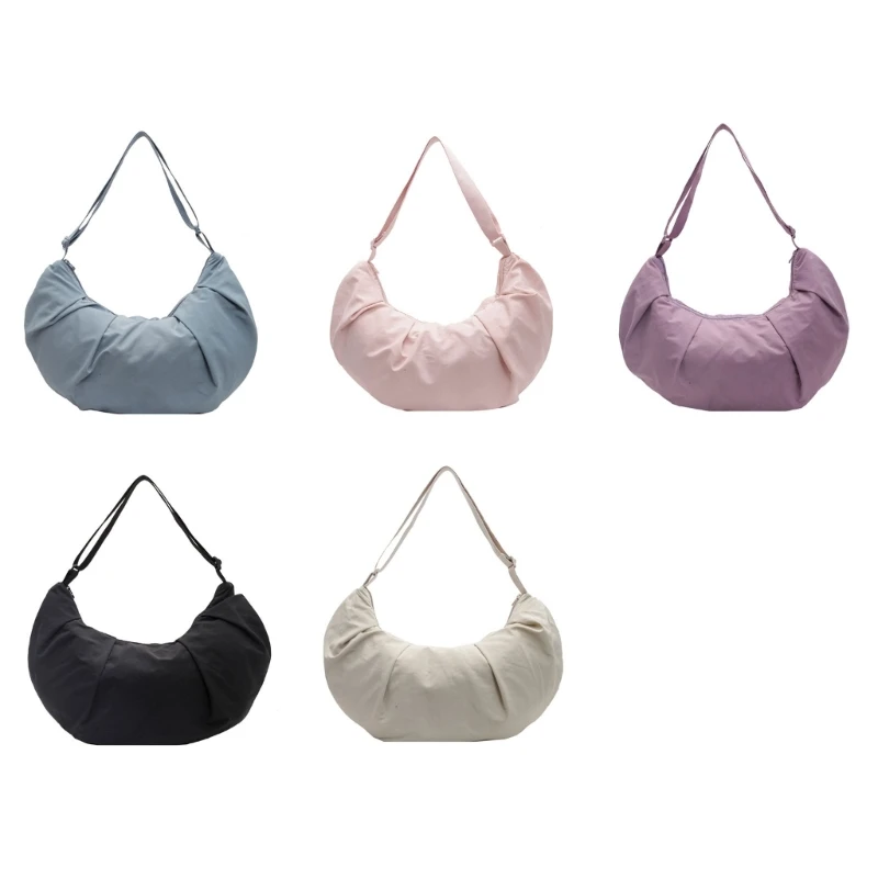 E74B Шикарная нейлоновая сумка на плечо в форме полумесяца. Универсальные сумки