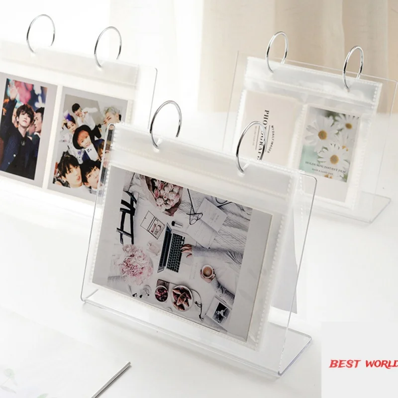 

Acrylic Desktop Stand Photo Album 2R 3R 4R Pocket Calender Postcard Album For Polaroid Photo Fujifilm Instax Mini Square Wide Fi