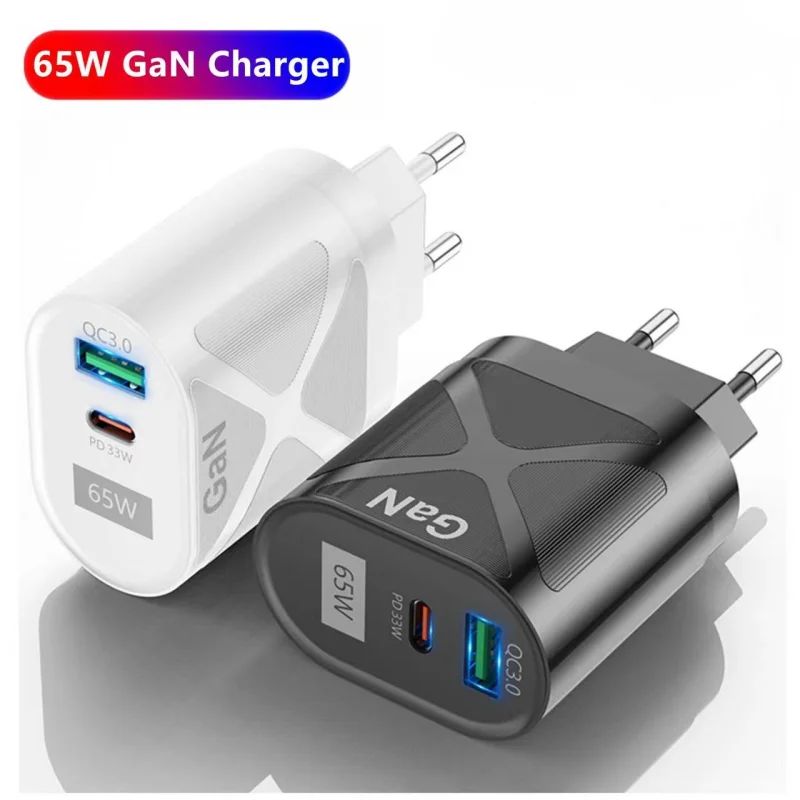 65W GaN Fast Charge  phone charger usb c charger   For iPhone 12 13 14 iPad Huawei Xiaomi Samsung phone charger  usb c charger