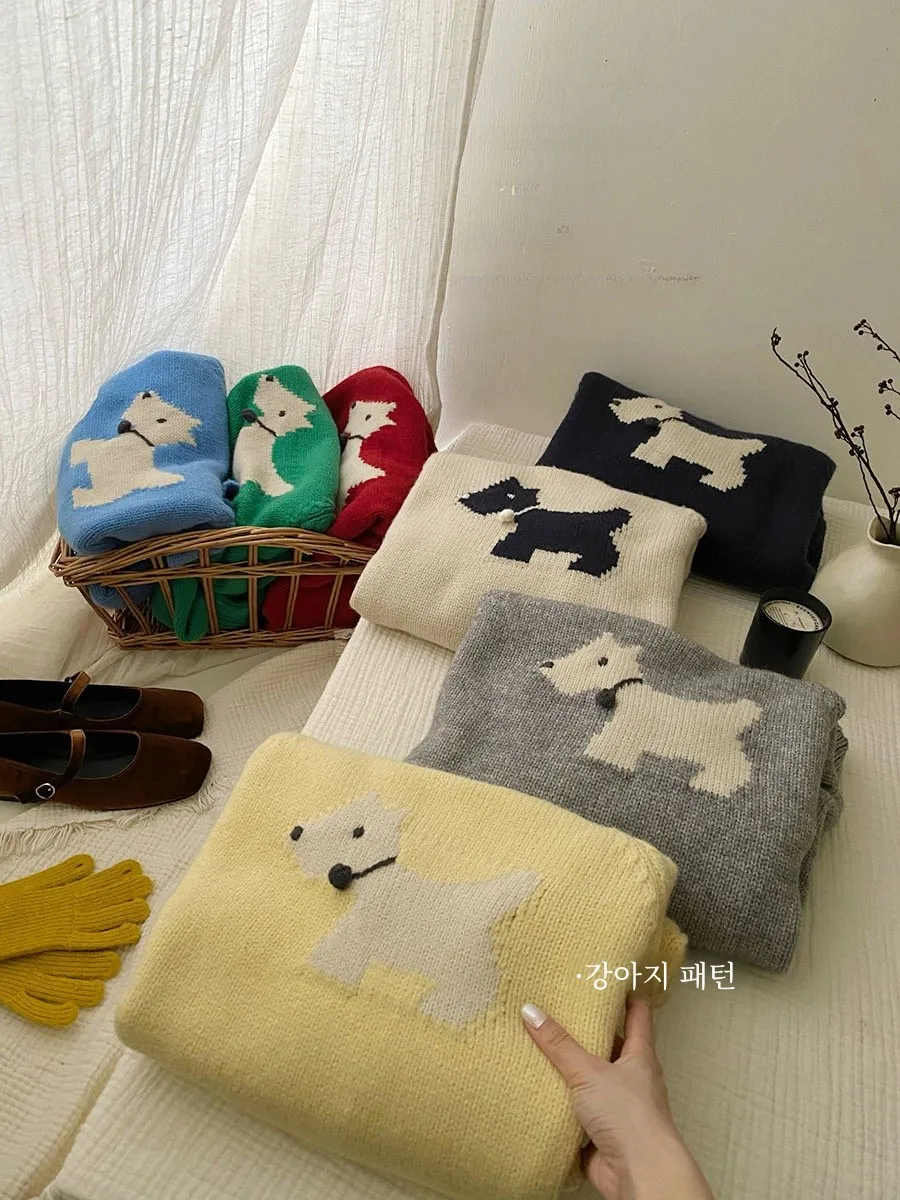 Южная Корея уменьшающий возраст шикарный пуловер с круглым вырезом для щенков