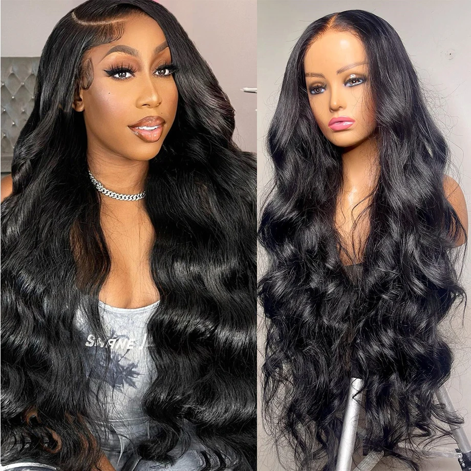 

Парик фронта шнурка объемной волны бразильский Свободный парик глубокой волны без клея человеческие волосы для женщин 30 дюймов 13x4 Hd парик ф...