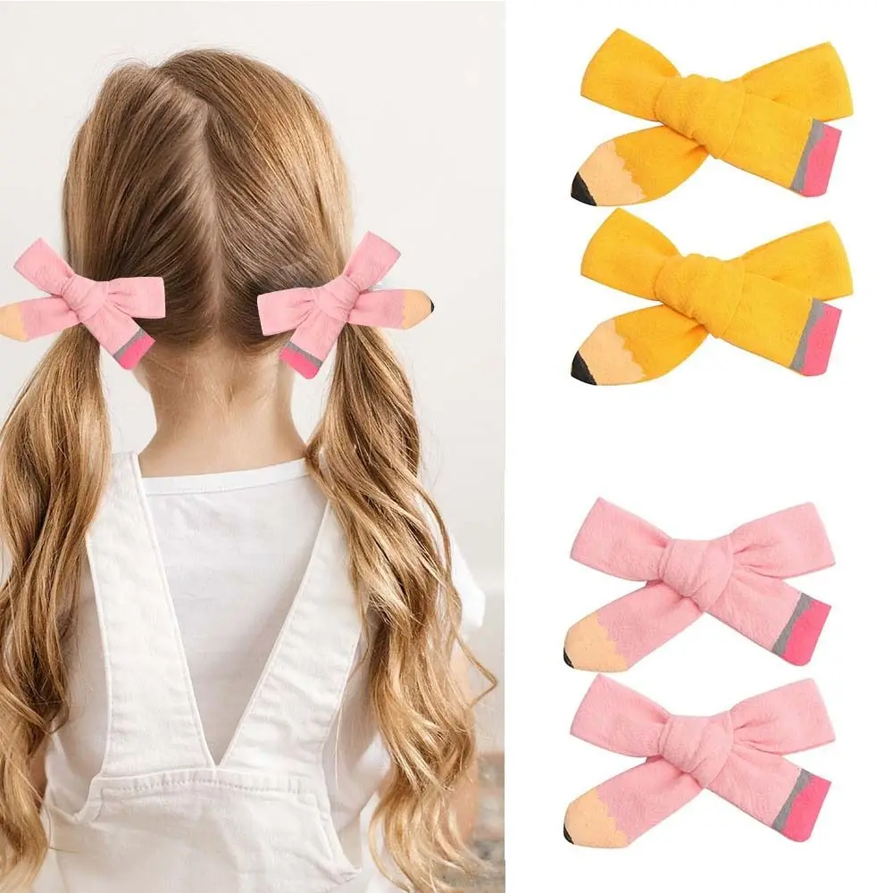 

Polyester Cotton Pencil Hair Bows Hair Barrettes Headwear Back to School Hair Bows Handmade Pencil Hairpin Hair Accessories