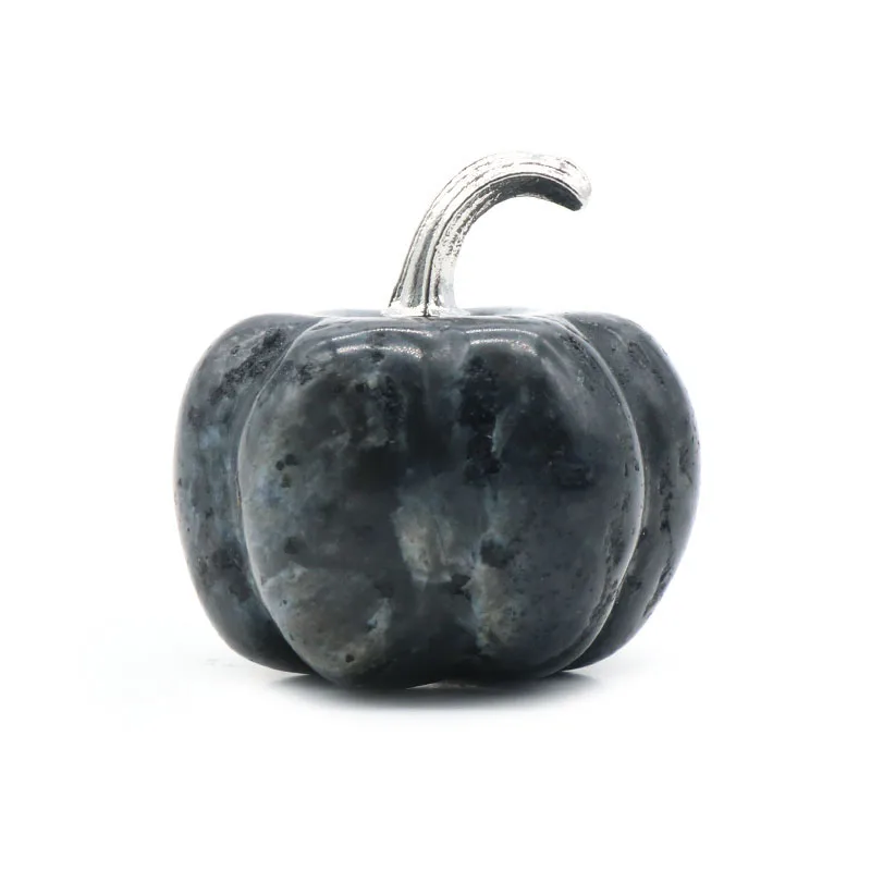 

Labradorite 1.2Inch Gemstone Pumpkins Figurines Crafts Handmade Carved Polished For Home office Decoration Gifts