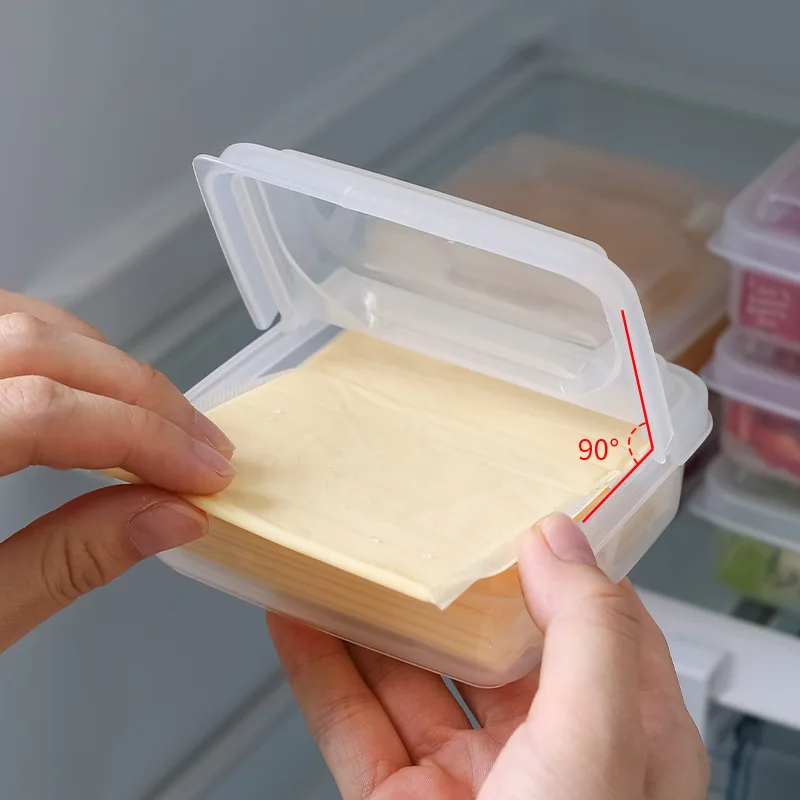 

2PCS Butter Cheese Slice Storage Box Fruit Vegetable Fresh-Keeping Organizer Box Refrigerator Sub Packing Container For Kitchen