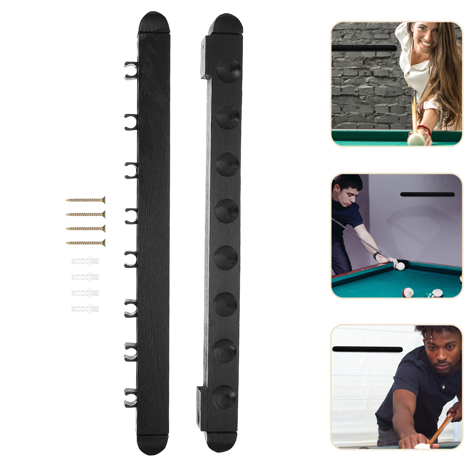 

Cue Rack Pool Holder Billiard Table Stick Billiards Holders Wall Snooker Pole Stand Accessories Mount Wooden Rod Wood