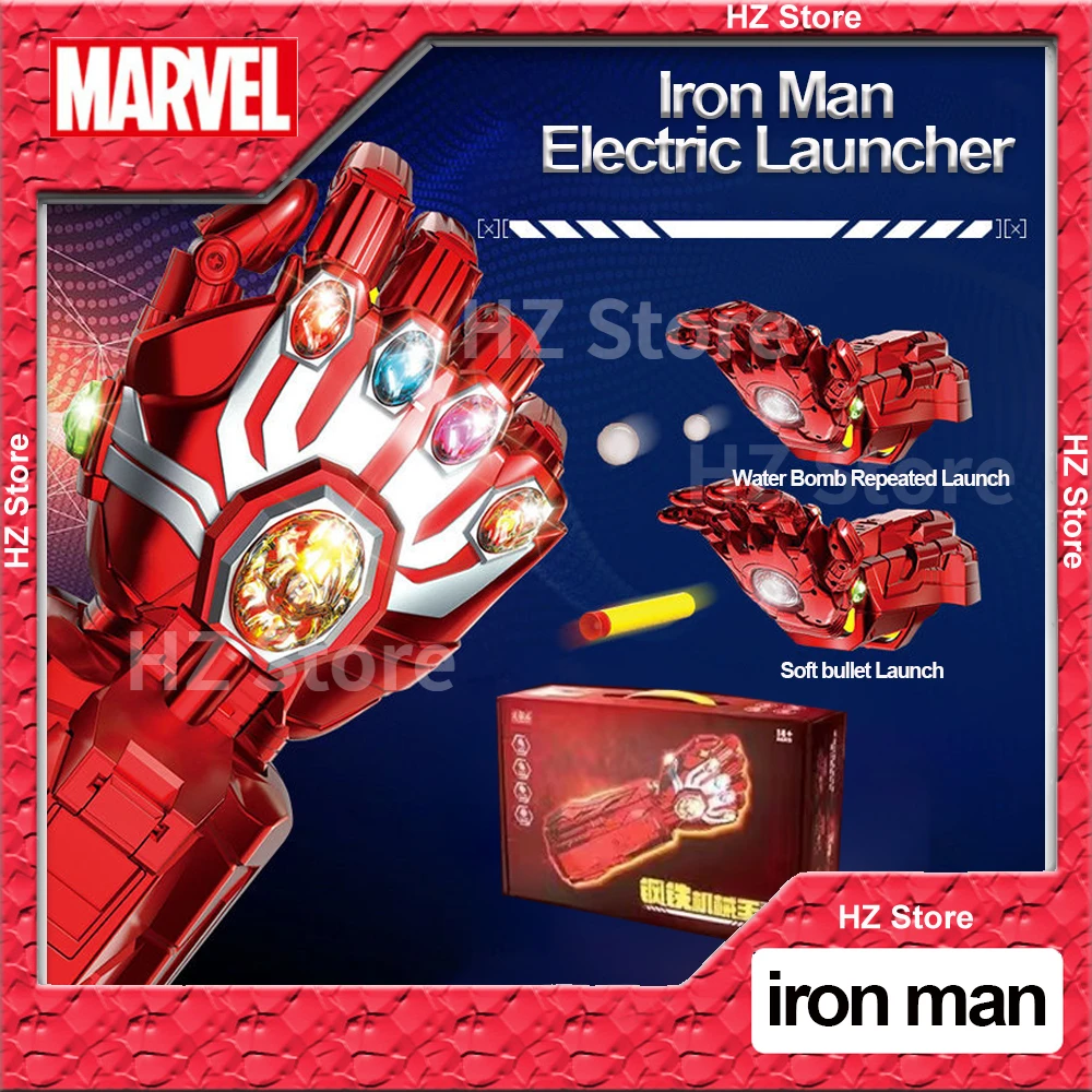 

Marvel Iron Man Electronic Launcher Dual Launch Mode Water Balls/Soft Bullets Gun Ironman Cosplay Toys for Kids Birthday Gift