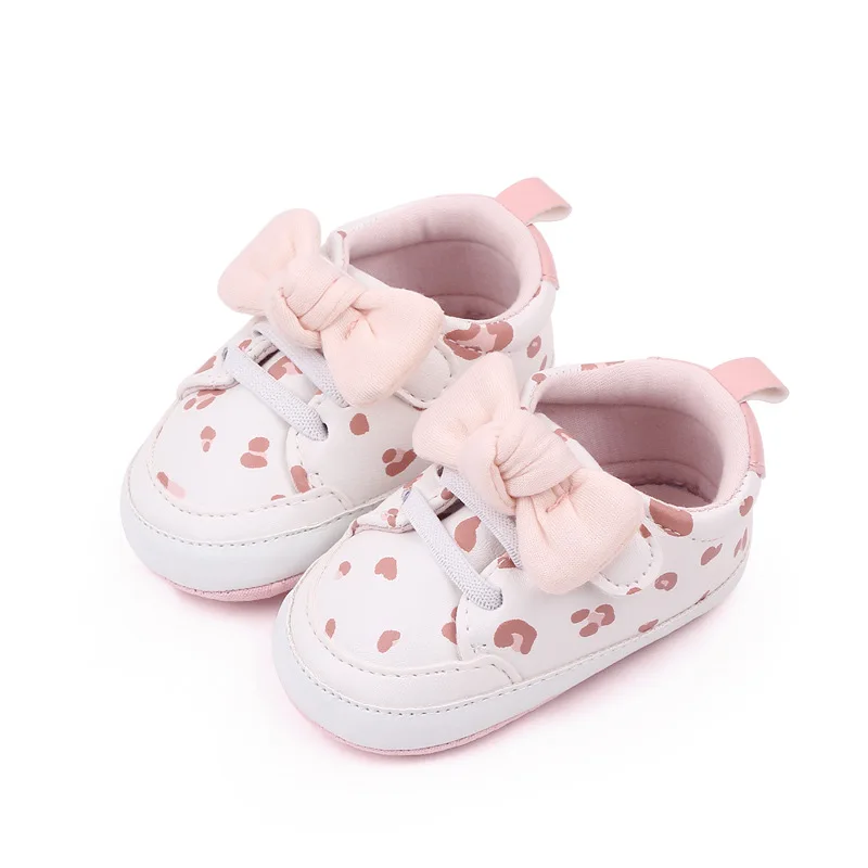 Baby PU Leather Baby Boy Girl Baby Moccasins Moccs Shoes Bow Casual Soft Soled Non-slip Footwear Crib Shoes First Walkers images - 6