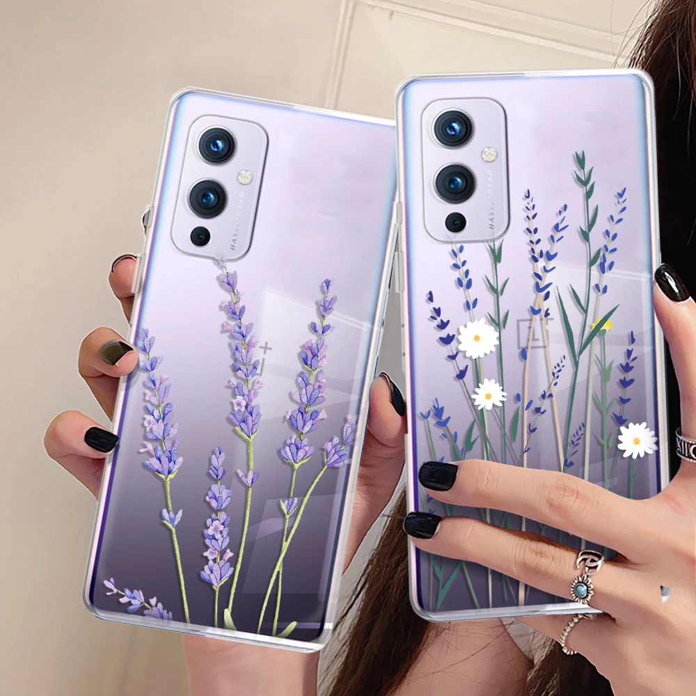 

Lavender Flowers Floral Case for Oneplus 9R 9Pro 6 6T 7T 7 Pro 8Pro 8T Z Nord N20 N10 2 5G N100 10Pro Clear Protection Cover