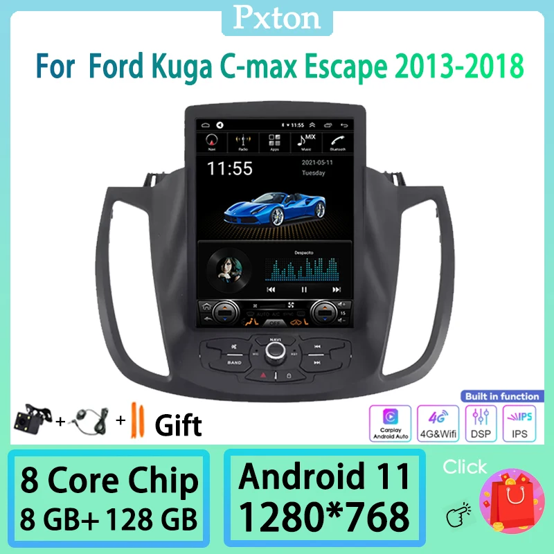 

Мультимедийный плеер для Ford Kuga C-max Escape 2013-2018 Carplay, Android, 8 ГБ + 128 ГБ