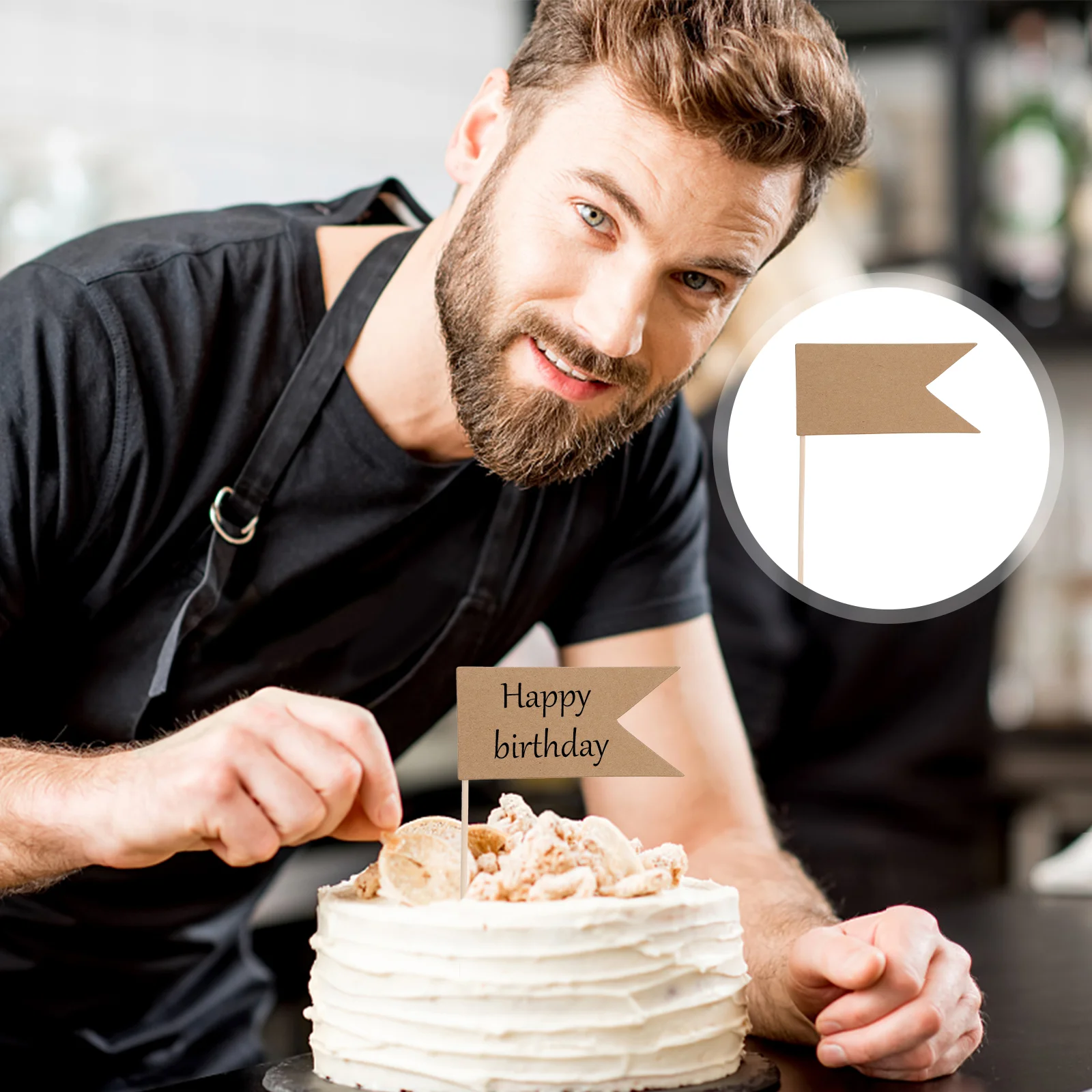 

30Pcs Cupcake Picks Toothpick Flags Cupcake Toppers Cheese Markers Labels Cake Decoration