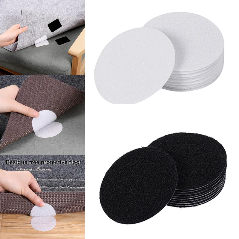 

5 Pairs Strong Self Adhesive Fastener Dots Stickers Adhesive Hook Loop Tape For Bed Sheet Sofa Mat Carpet Anti Slip Mat Pads