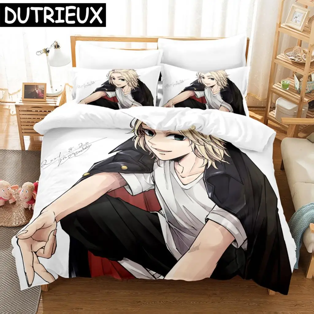 

Japan Anime Tokyo Avengers 3D Printed Bedding Set Duvet Covers Pillowcases Comforter Bedding Set Bedclothes Duvet Cover