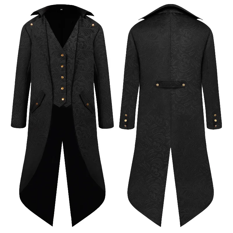 

Men's Medieval Steampunk Tuxedo Jacket Gothic Vintage Renaissance Jackets Victorian Halloween Party Costume Dinner Jacket S-4XL