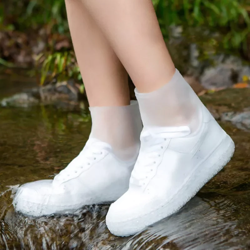 

New2022 Boots Men Women Silicone Waterproof Shoe Cover Reusable Rain Shoe Covers Non-Slip Shoes Protector Rainy Day Accessories