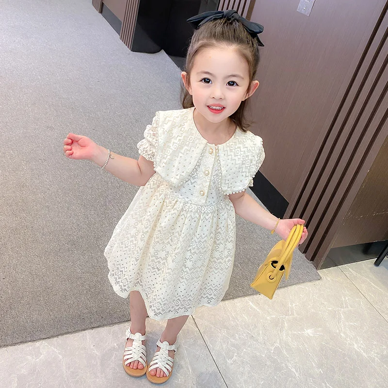 

6M-5Y Toddler Kid Child Baby Girls White Dress Summer Ruffles Lace Bow Princess Dresses Costumes Clothes