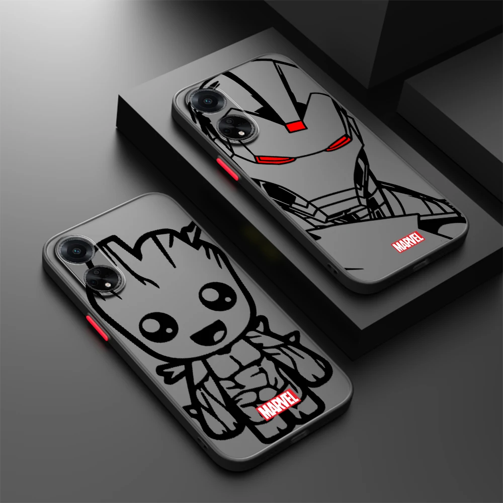 Marvel Человек-паук Веном Грут Матовый полупрозрачный чехол для OPPO X5 X3 A54S A5 A94 A16 A53S A57