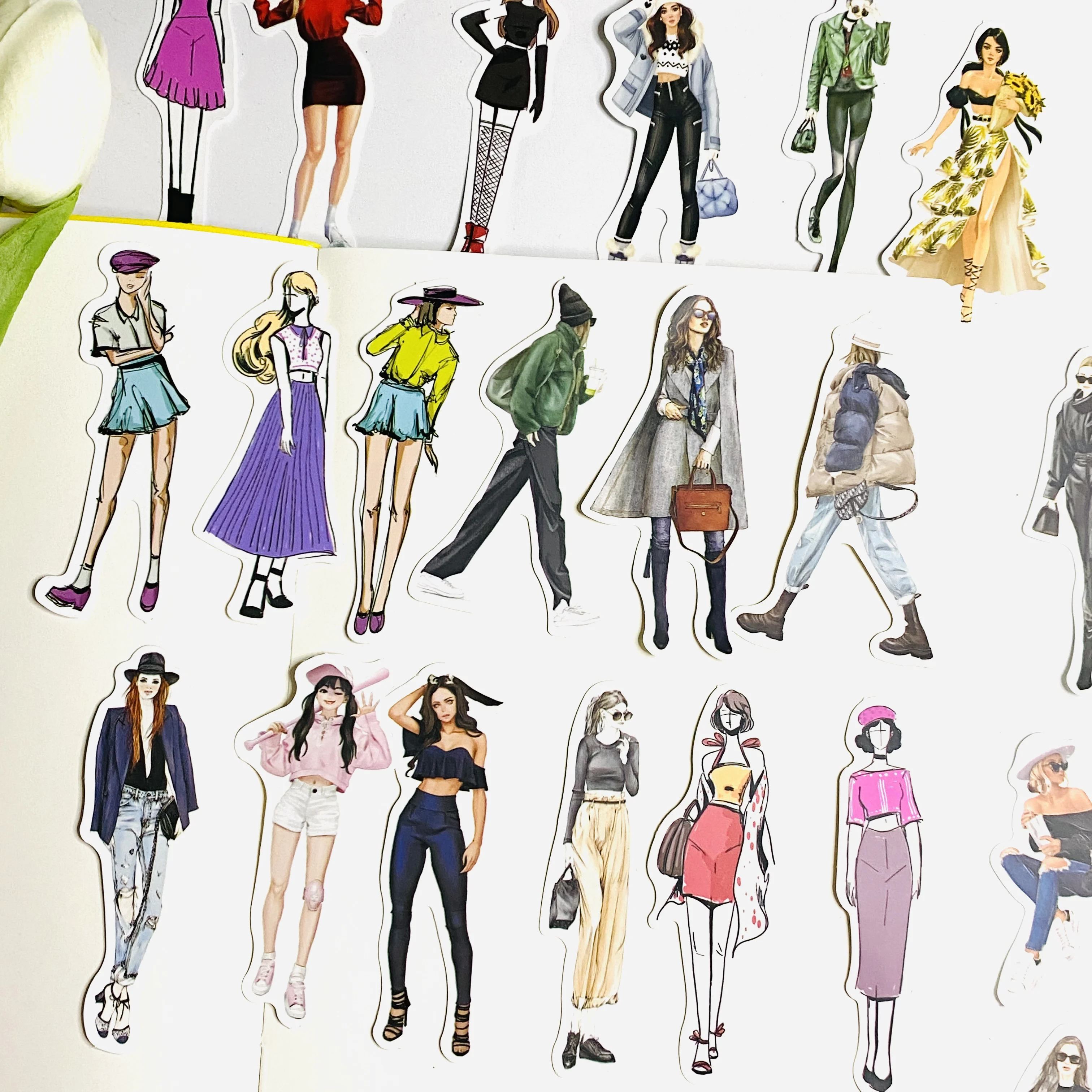 

50PCS Fashion Model Daily Wear Sticker DIY Scrapbooking Journal Phone Diary Album Gift Seal Decoration