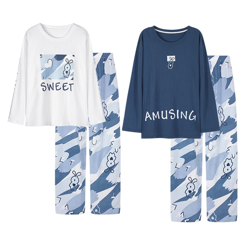 

Пижамный комплект из хлопка с длинным рукавом для мужчин и женщин