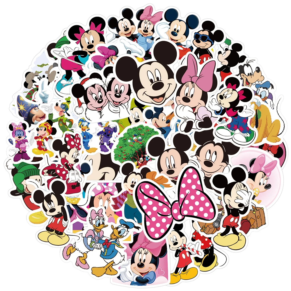 

10/30/50pcs Disney Kawaii Cartoon Mickey Mouse Graffiti Stickers Aesthetic Laptop Diary Scrapbook Decoration Sticker Kids Toy